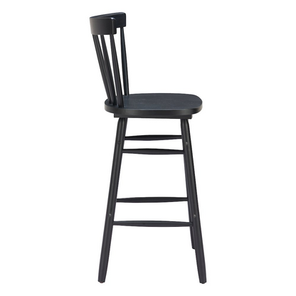 Set of two black Tyce Barstools by Start2Finish, modern furniture with sleek metal legs and cushioned seats.