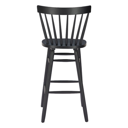 Set of two Tyce black barstools by Start2Finish showing modern design with sleek metal frames and cushioned seats.