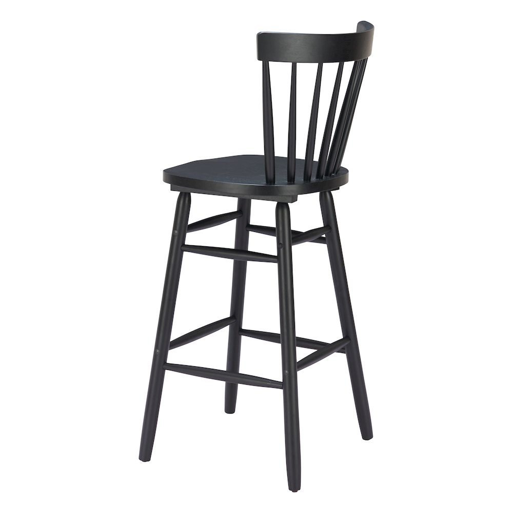Set of two black Tyce barstools by Start2Finish, featuring modern furniture design with sleek seats and sturdy legs.