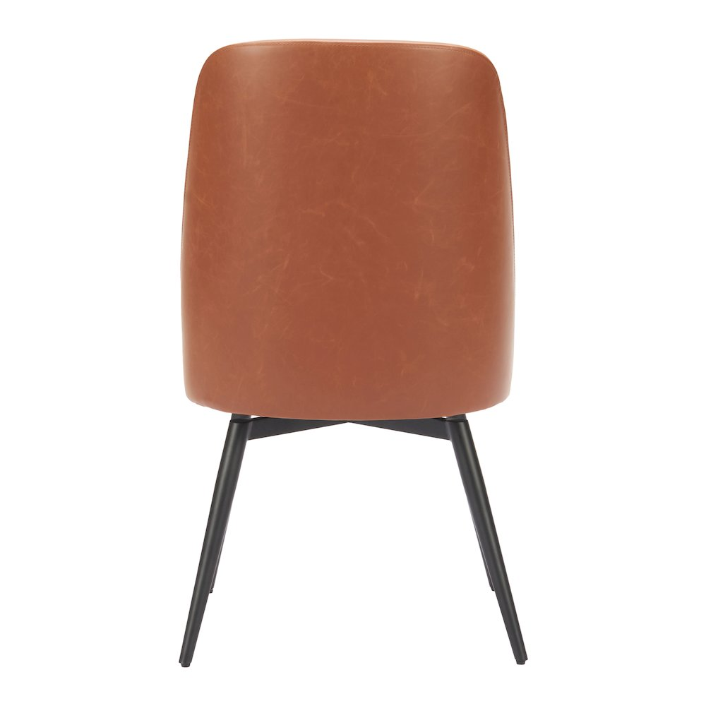 Set of two brown Keppel Swivel Dining Chairs by Start2Finish, featuring cushioned seats and modern design.