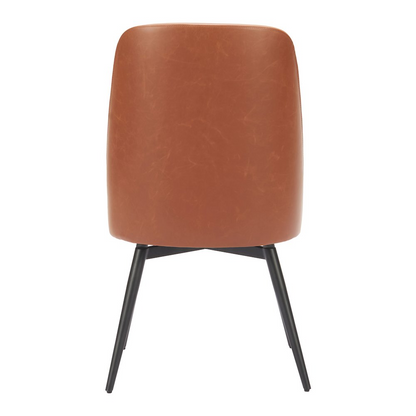 Set of two brown Keppel Swivel Dining Chairs by Start2Finish, featuring cushioned seats and modern design.