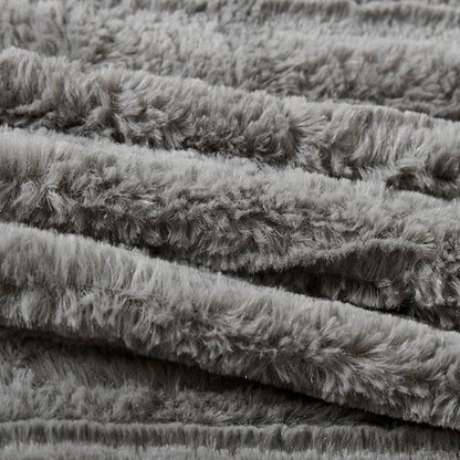 Start2Finish Arctic Fur Down Alternative Comforter Mini Set in grey, soft, cozy bedding with plush texture for restful sleep.