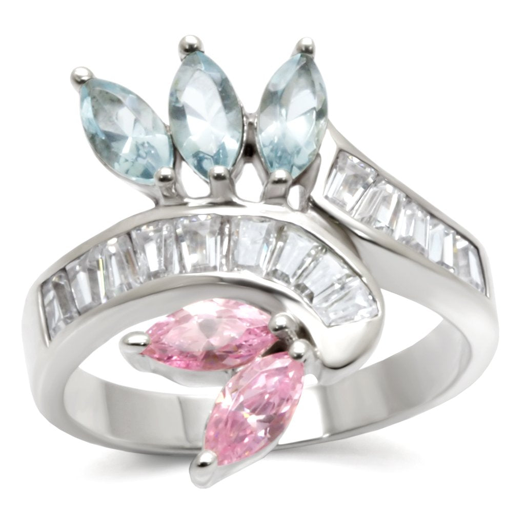 High-polished 925 sterling silver ring with AAA grade cubic zirconia from Turquoise Tiger.
