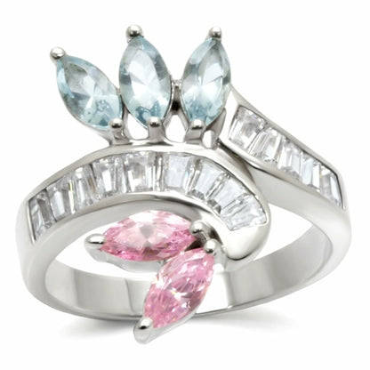 High-polished 925 sterling silver ring with AAA grade cubic zirconia from Turquoise Tiger, showcasing a sleek, shiny finish.