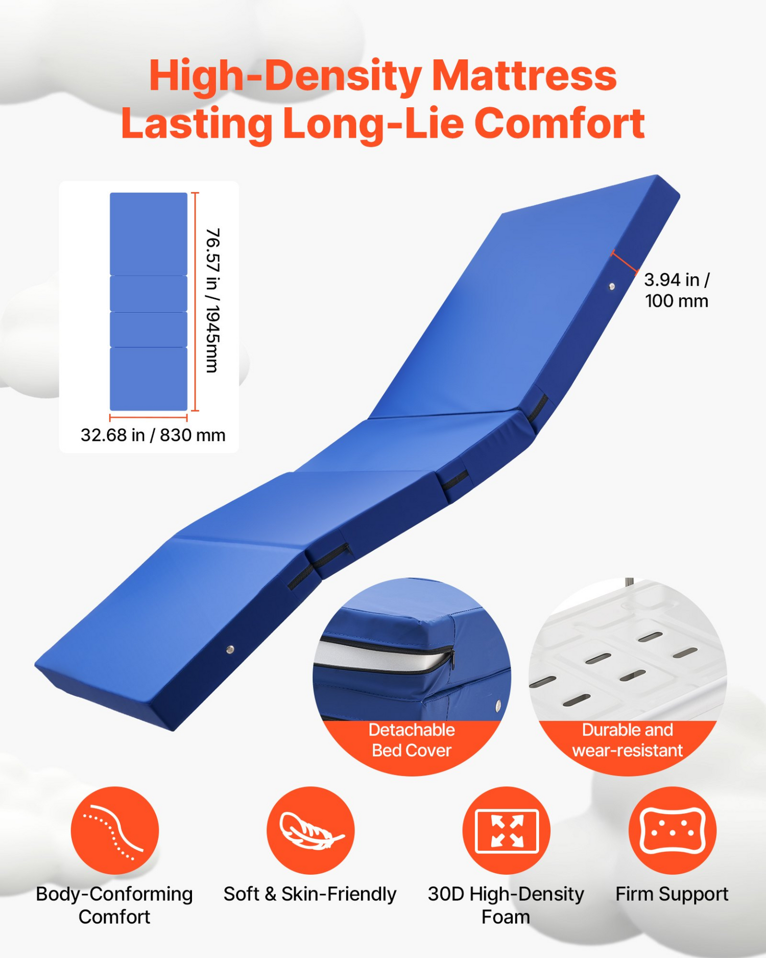 Start2Finish VEVOR electric hospital bed with backrest, legrest, height adjustment, locking casters, and high-density mattress.