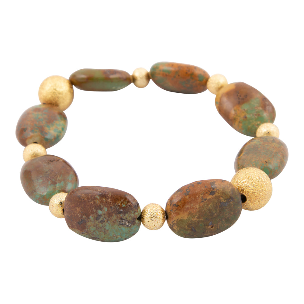 Patagonia Genuine Green Turquoise Nugget Bracelet featuring irregular turquoise stones on a jewelry bracelet.