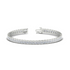 Start2Finish 6.00 CTW created moissanite princess cut half bezel tennis bracelet in 14K gold over sterling silver, showcasing sparkling stones.