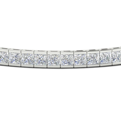 Start2Finish 6.00 CTW created moissanite princess cut tennis bracelet in 14K gold over sterling silver, showcasing sparkling gemstones.