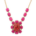 Dual red magnesite and pink quartz golden statement necklace with intricate jewelry design by Start2Finish.