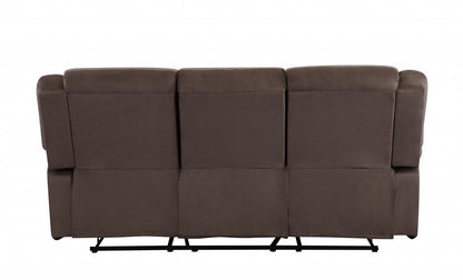 Contemporary brown fabric sofa set by Jade, 120 inches long, featuring plush seating and modern furniture design.