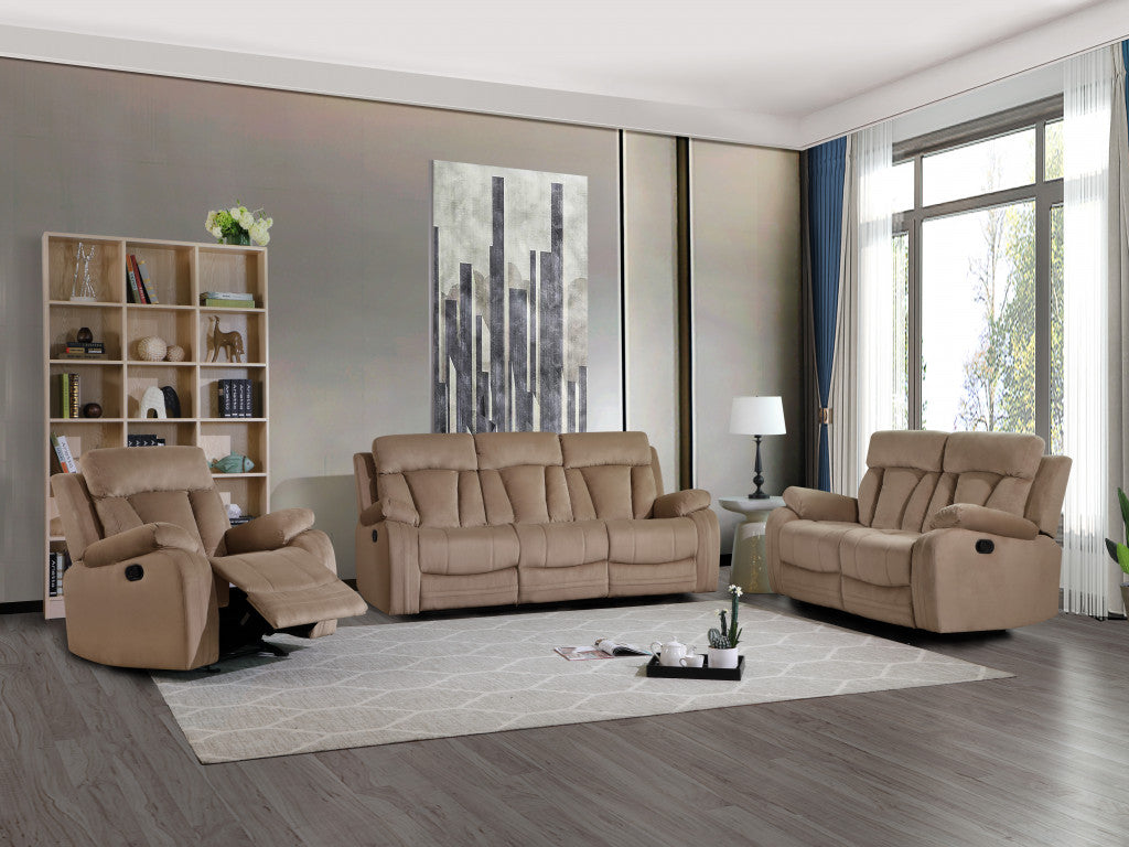 Modern beige fabric sofa from Jade, 40 inches wide, with plush cushions and sleek design, ideal for contemporary living rooms.
