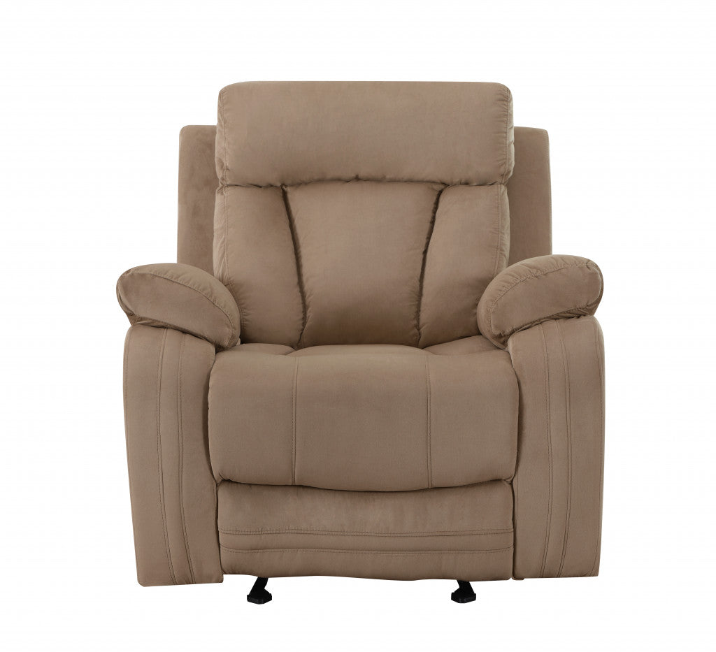Modern beige fabric sofa by Jade, 40 inches wide, showcasing plush cushions and sleek furniture design.