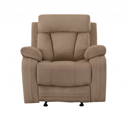 Modern beige fabric sofa by Jade, 40 inches wide, showcasing plush cushions and sleek furniture design.
