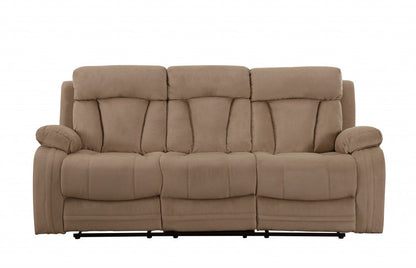 Modern beige fabric sofa by Jade, 40 inches wide, showcasing plush cushioning and contemporary furniture design.