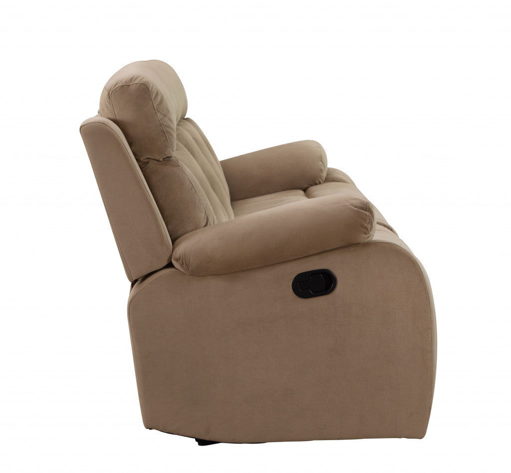 Modern beige fabric sofa by Jade, 40 inches wide, with plush cushioning and sleek design, perfect for contemporary living rooms.