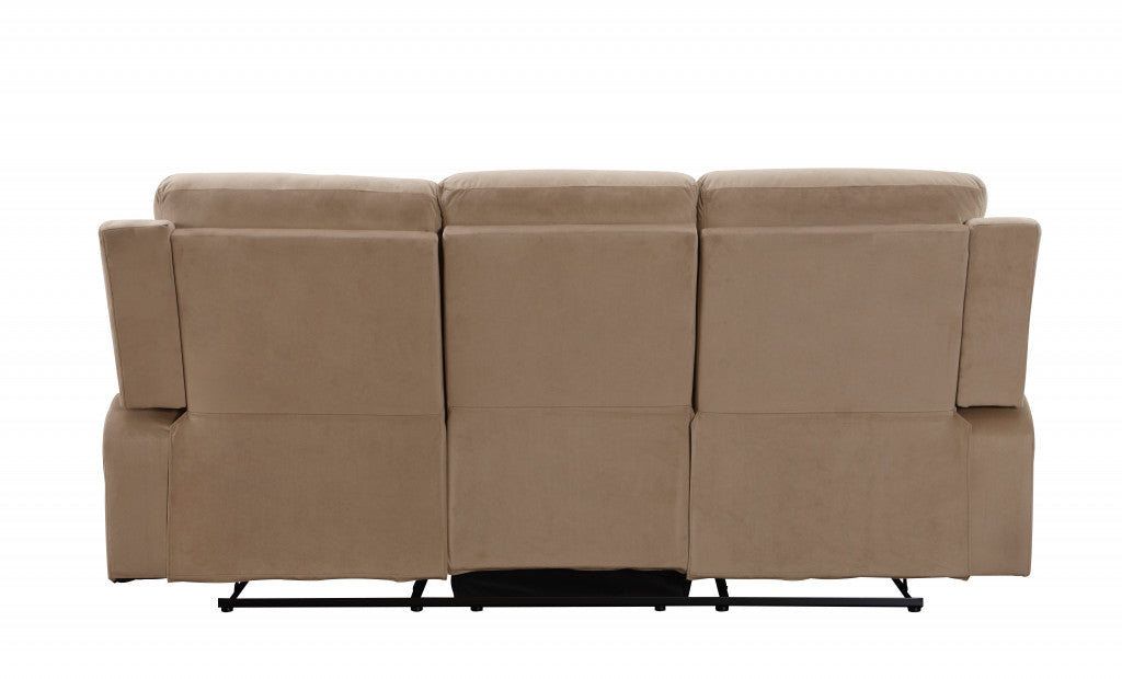Modern beige fabric sofa by Jade, 40 inches wide, showcasing plush cushions and contemporary furniture design.