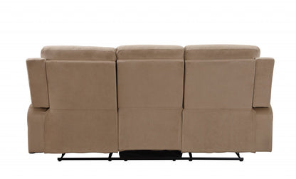 Modern beige fabric sofa by Jade, 40 inches wide, showcasing plush cushions and contemporary furniture design.