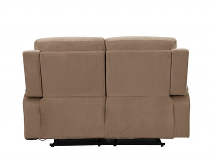 Modern beige fabric sofa by Jade, 40 inches long, showcasing plush seating and contemporary design in a living room setting.
