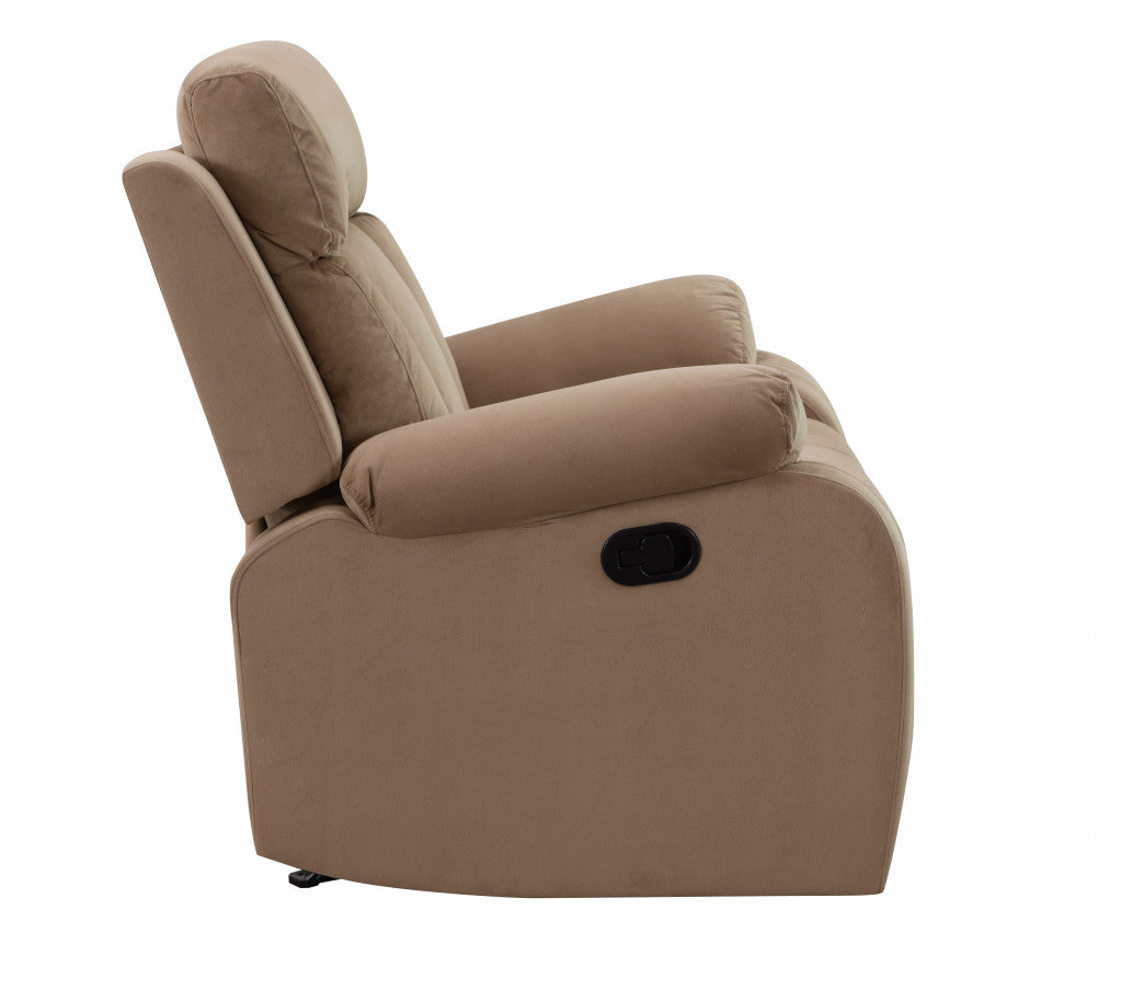 Modern beige fabric sofa by Jade, 40 inches wide, featuring a sleek contemporary design and plush seating for living room comfort.