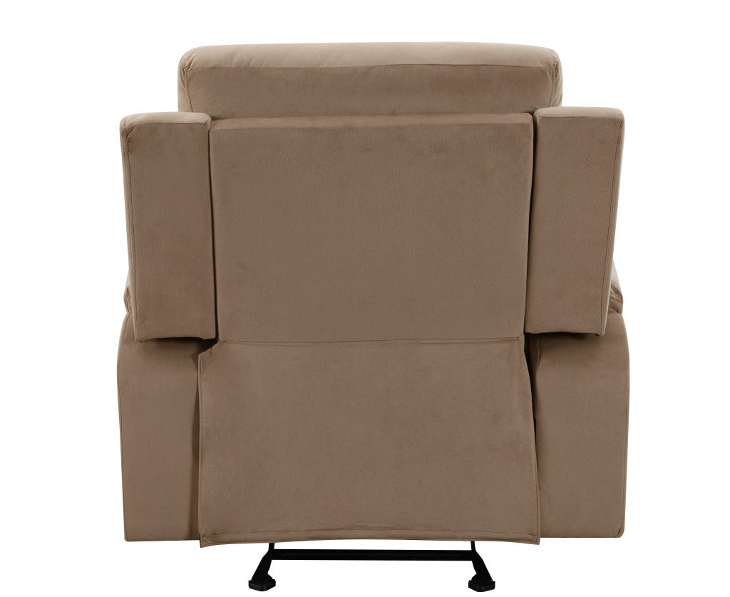 Modern beige fabric sofa by Jade, 40 inches wide, featuring clean lines and plush cushions for contemporary living room decor.