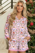 Byzantium Bay Christmas Nutcracker top and shorts pajama set, festive matching holiday sleepwear with holiday nutcracker design.