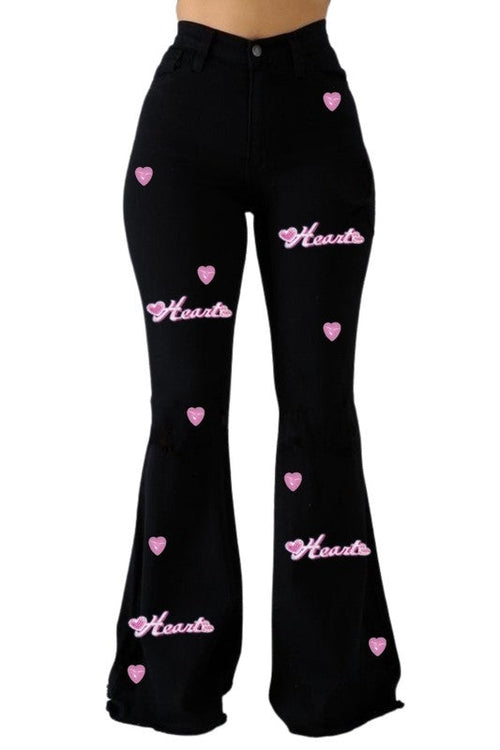 Jade Icarus SweetHeart Bell Bottom Jeans with 32-inch inseam, featuring flared legs and classic denim style.