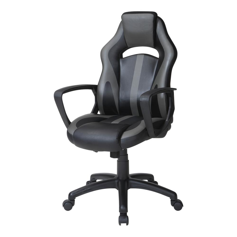Start2Finish Influx Gaming Chair with ergonomic design, black and red upholstery, adjustable armrests, and high-back support.