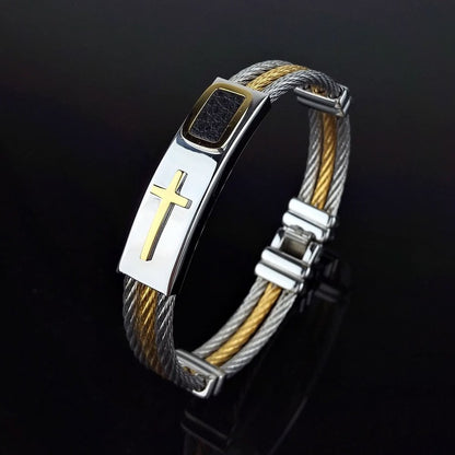 Fuchsia Molly titanium wire bracelet with sleek, minimalist design and polished finish, worn on a wrist.