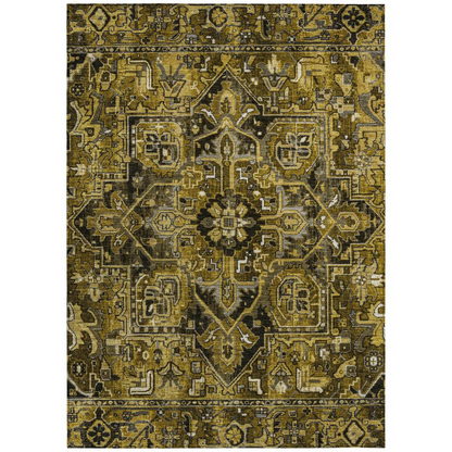 Start2Finish Chantille ACN570 brown 9x12 rug with intricate pattern and soft texture, ideal for living rooms or bedrooms.
