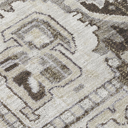 Start2Finish Chantille ACN570 ivory 8x8 rug with intricate floral pattern and soft textured surface.