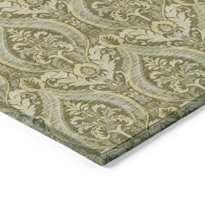 Start2Finish Chantille ACN572 green 9x12 rug with intricate pattern and plush texture, ideal for living room or bedroom decor.