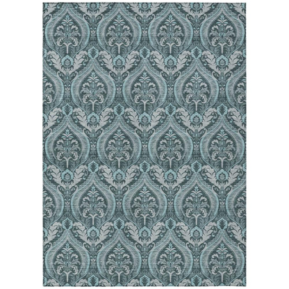 Start2Finish Chantille ACN572 teal 8x10 rug with intricate pattern, soft texture, and vibrant color ideal for living room or bedroom decor.