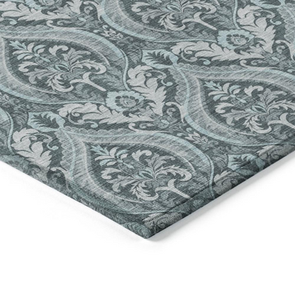 Start2Finish Chantille ACN572 teal 8x10 rug with intricate pattern, soft texture, and vibrant color for stylish home decor.