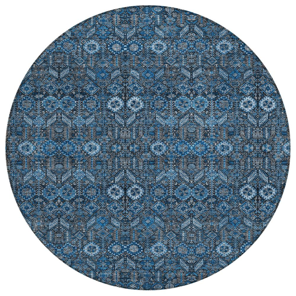 Start2Finish blue Chantille ACN574 8x8 rug with soft, plush texture and intricate pattern for stylish home decor.