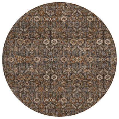 Start2Finish Chantille ACN574 Brown 8x8 rug with plush texture and intricate pattern for stylish home decor.