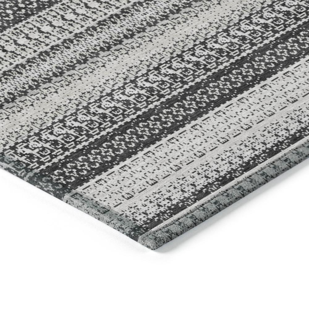 Start2Finish Chantille ACN576 black 8x10 rug with intricate woven pattern, showcasing soft texture and decorative border.