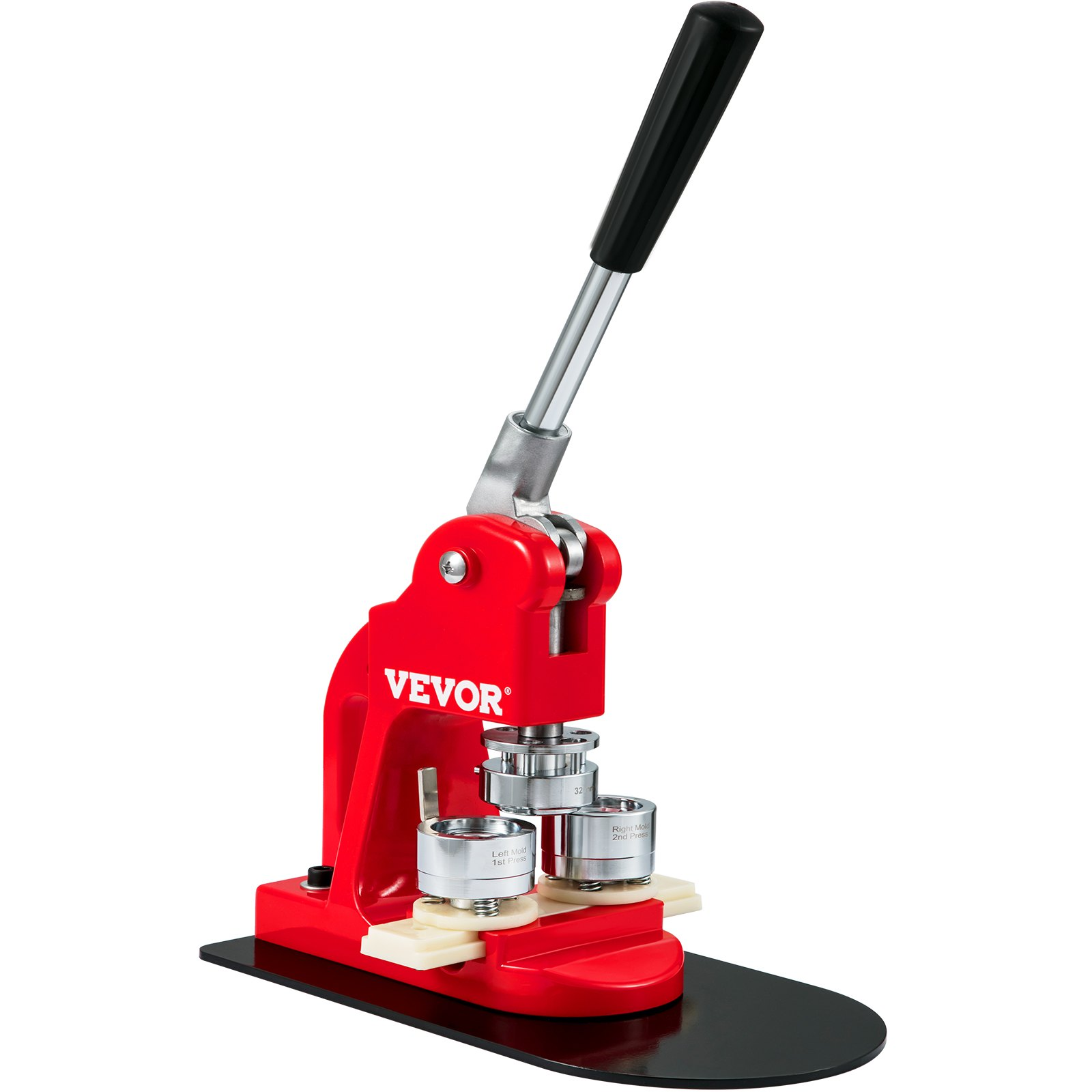 Start2Finish VEVOR button maker machine with 32mm badge punch, 500 button parts, circle cutter, and DIY gift-making supplies.