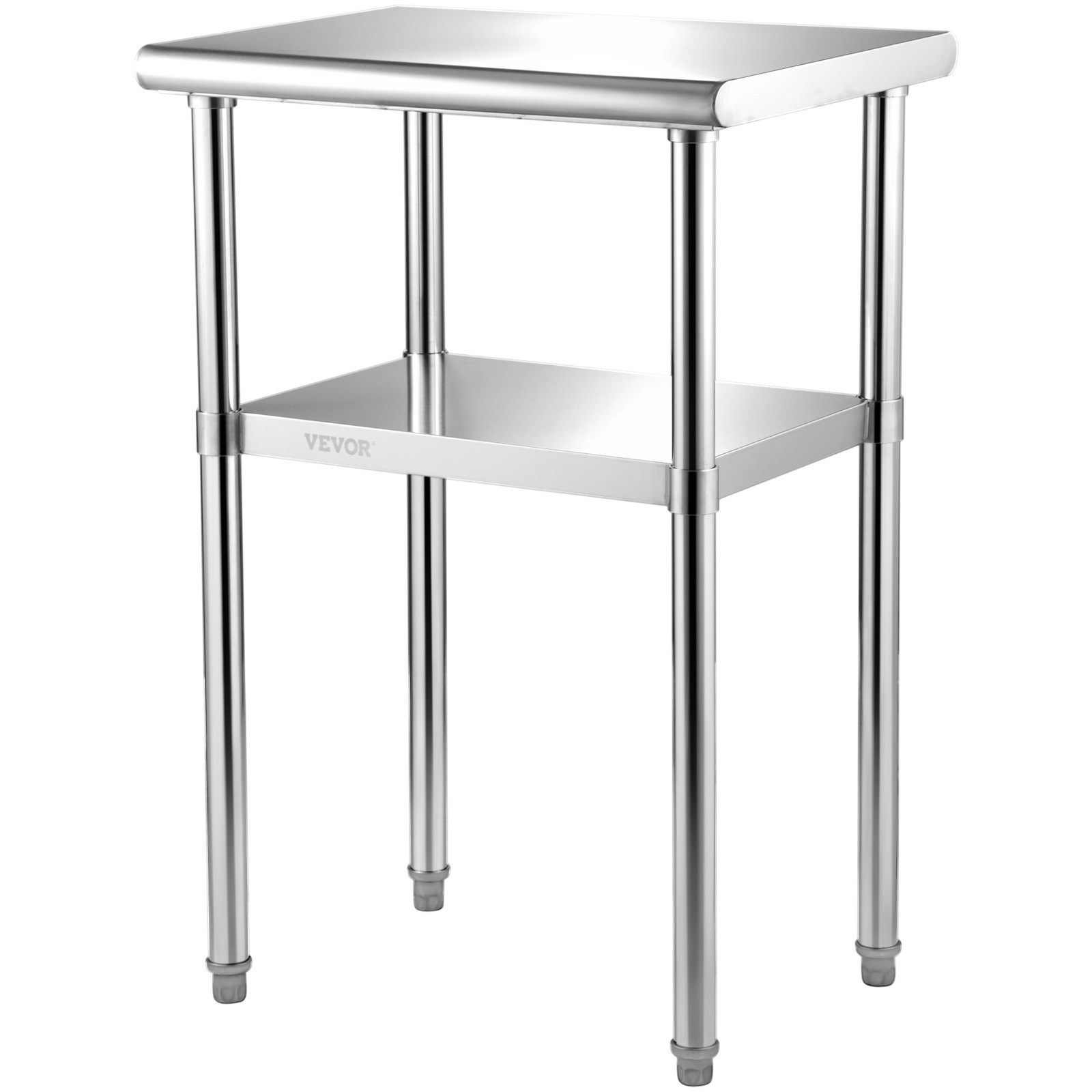 Start2Finish stainless steel prep table with adjustable undershelf, 24x18x36 inches, heavy-duty kitchen or garage workstation.