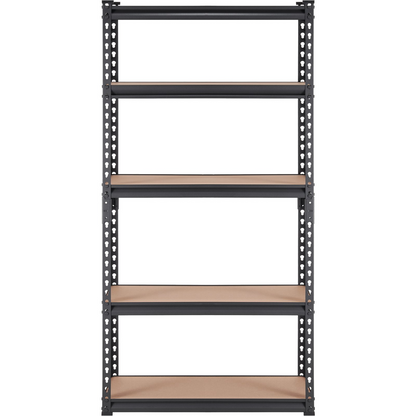 Start2Finish VEVOR 5-tier black metal storage shelving unit with adjustable shelves, heavy-duty garage utility rack, 30" x 12" x 60".