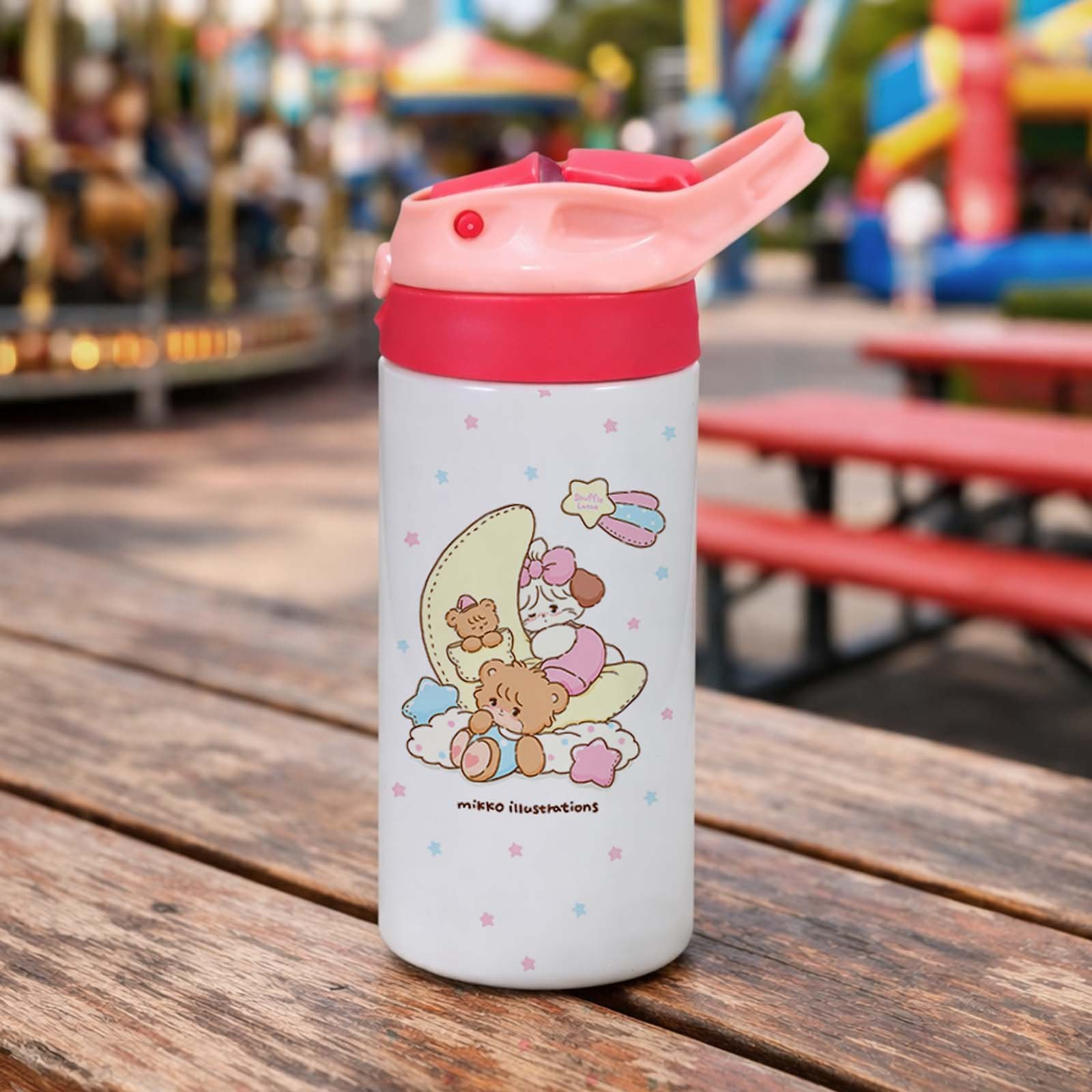 Set of 12 VEVOR kids sublimation tumblers, 12 oz stainless steel water bottles with lids and straws, double wall insulated.