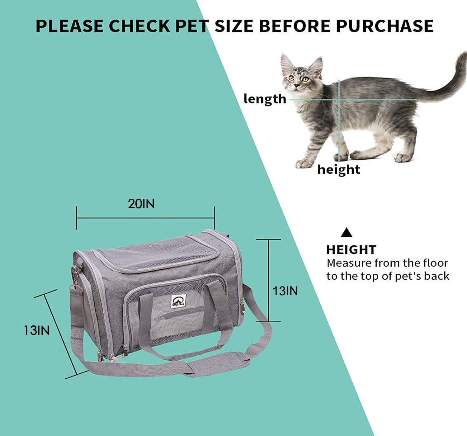 Grey Start2Finish airline approved pet carrier bag with mesh panels and zipper closures, suitable for small pets.
