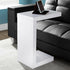 White hollow core particle board accent table measuring 11.5" x 18" x 24" by Jade, with a sleek modern design.
