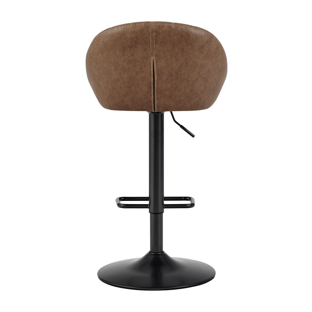Start2Finish Watson faux leather gaslift swivel bar stool with a modern design and adjustable height, shown in a contemporary setting.