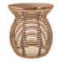 Start2Finish Quito rattan side table with wood top, natural woven rattan frame and compact design for living room or bedroom use.
