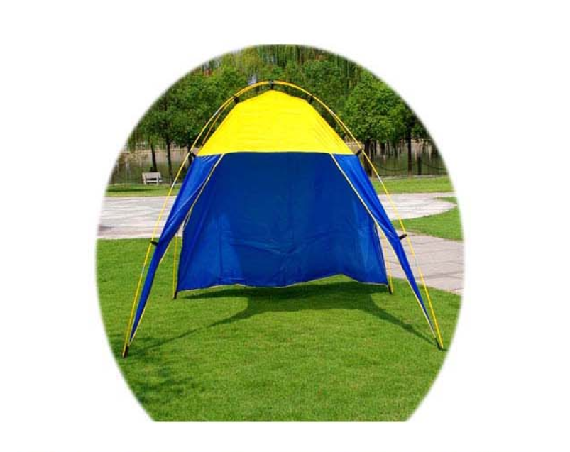 Maroon Asteria waterproof camping tent with sunshade, designed for outdoor camping adventures and weather protection.