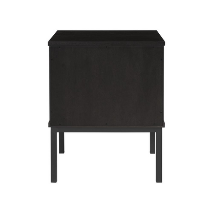 Start2Finish Caine Rattan Nightstand with drawer and shelf, natural wood finish, compact furniture for bedroom or living room.