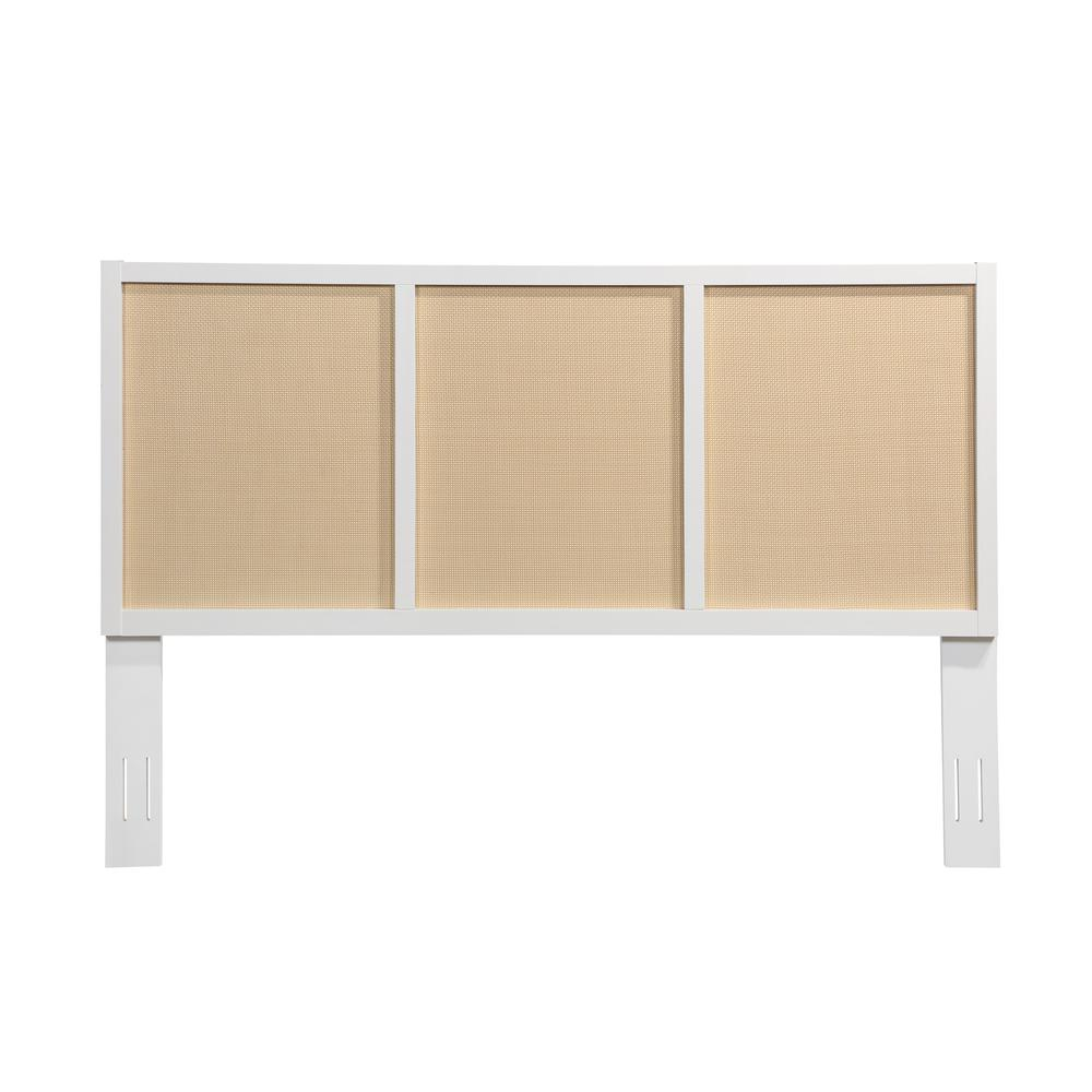 Start2Finish Bayport Cane and Solid Wood King Headboard, natural wood finish with cane accents, for a classic bedroom look.