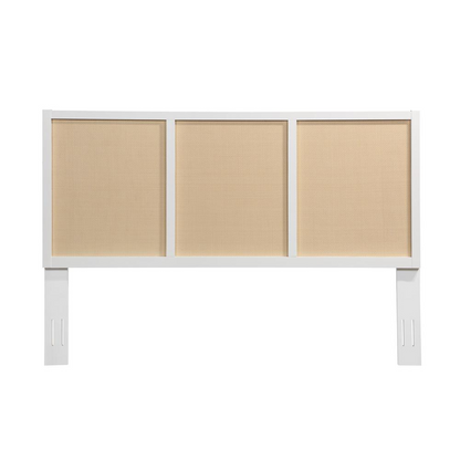 Start2Finish Bayport Cane and Solid Wood King Headboard, natural wood finish with cane accents, for a classic bedroom look.