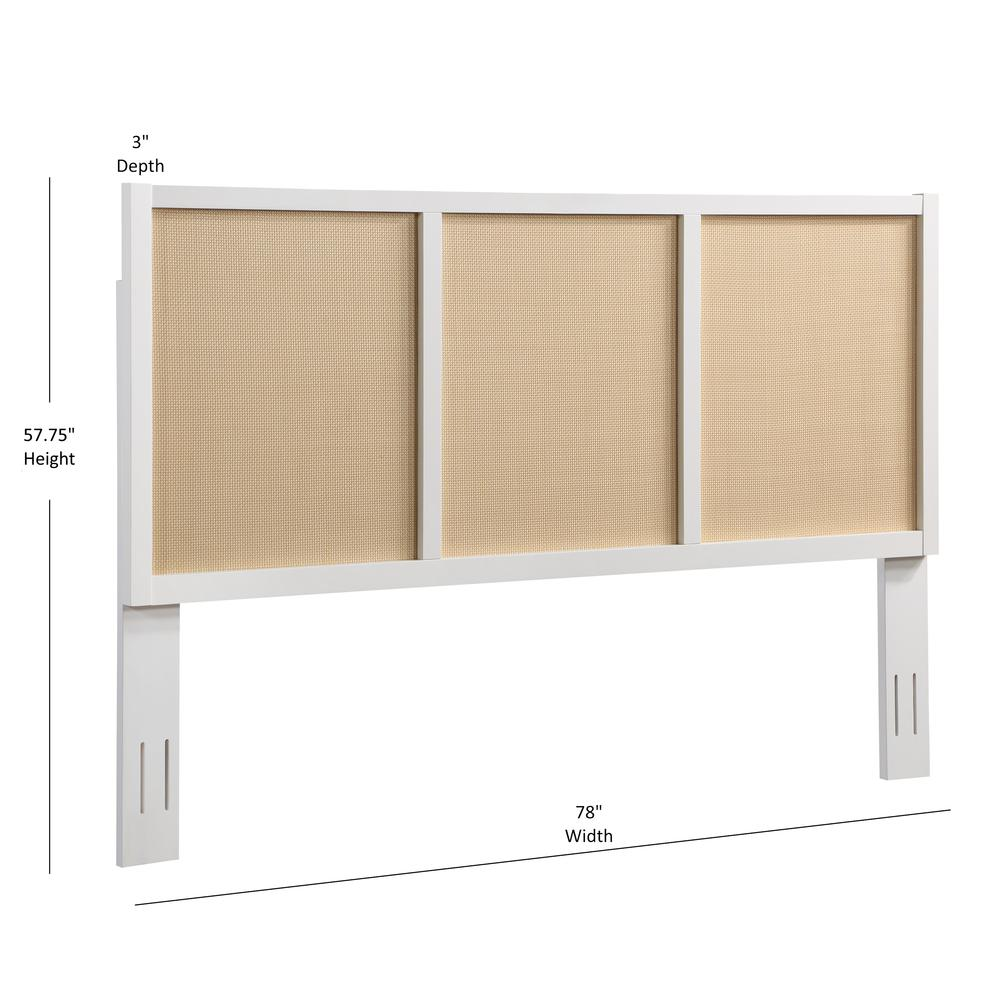 Bayport Cane and Solid Wood King Headboard by Start2Finish, featuring a classic design with cane accents and sturdy wooden frame.