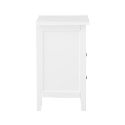 White Walker 2 Drawer Nightstand by Start2Finish, showcasing a modern furniture piece with two spacious drawers and sleek design.